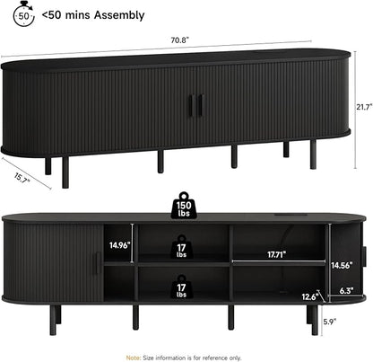 ONBRILL 70.8" TV Stand with Power Outlet - Image 2