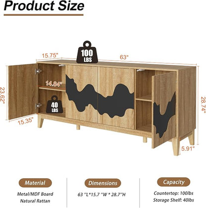 UEV Buffet Cabinet, Kitchen Storage Cabinet - Image 2