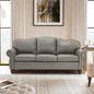 81" Genuine Leather Sofa, Classic 3-Seater Couchs by Thesupportyouneed
