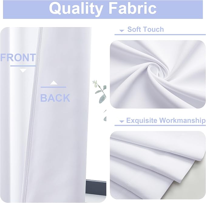 Simplebrand Ava Pure White Curtains 24 Inches Long 2 Panels, Light Filtering - Image 3