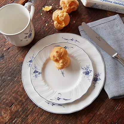 Villeroy & Boch Vieux Luxembourg Salad Plate, 8 in, Premium Porcelain, White/Blue