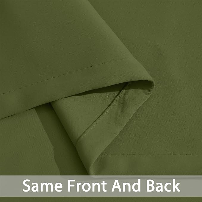 Yakamok Room Darkening Curtains 52x84 inch Length Olive Green-Living Room | 2 - Image 4