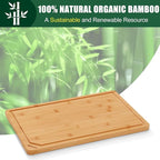 Homaxy Extra Large Organic Bamboo Cutting Boards for Kitchen, 18"x12" Wooden XL Cutting Board with Juice Groove and Handles, Charcuterie Butcher Block Wood Serving & Chopping Board - Pre Oiled