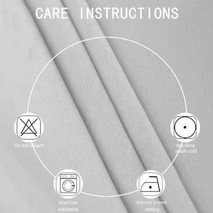 Blackout Curtains 66 x 54 Inch Long Light Grey Curtains Set of 2 Panels Room - Image 4