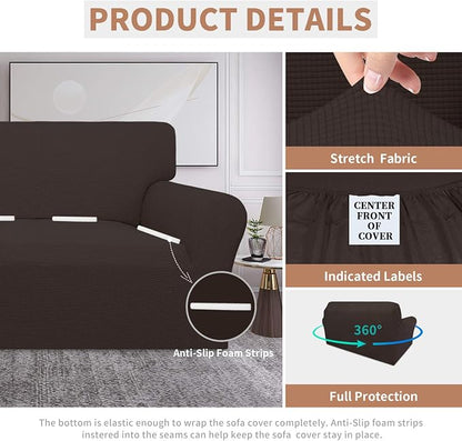 Easy-Going 100% Waterproof Loveseat Couch Cover Stretch Jacquard Sofa Cover | - Image 4