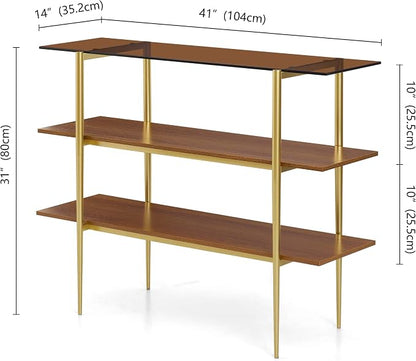 LumFurn Glass Console Table for Living Room, Foyer & Entryway, L41 x W14 x H31 - Image 2