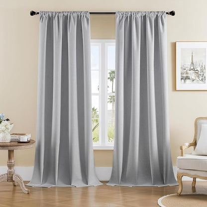 Joydeco Faux Linen Blackout Curtains by JOYDECO
