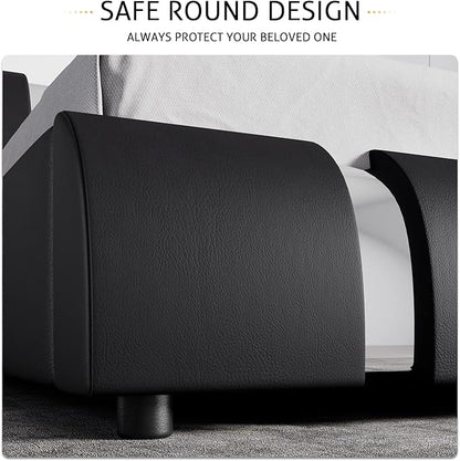 SHA CERLIN Modern Faux Leather Queen Bed Frame - Image 6