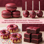 Bulk (20g) Red Luster Dust Edible Glitter for Cocktails | Premium Edible Maroon Red Luster Dust for Drinks Cake Decorations - Red Edible Glitter for Drinks Cupcakes Cookies Cakes Food Paint