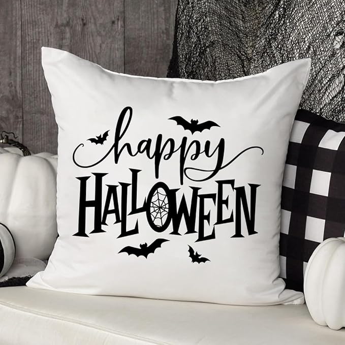 Halloween Stencils for Painting on Wood 12inch Large Reusable Halloween Stencil for Door Hanger Round Skeleton Ghost Boo Templates for Door Mat Fabric