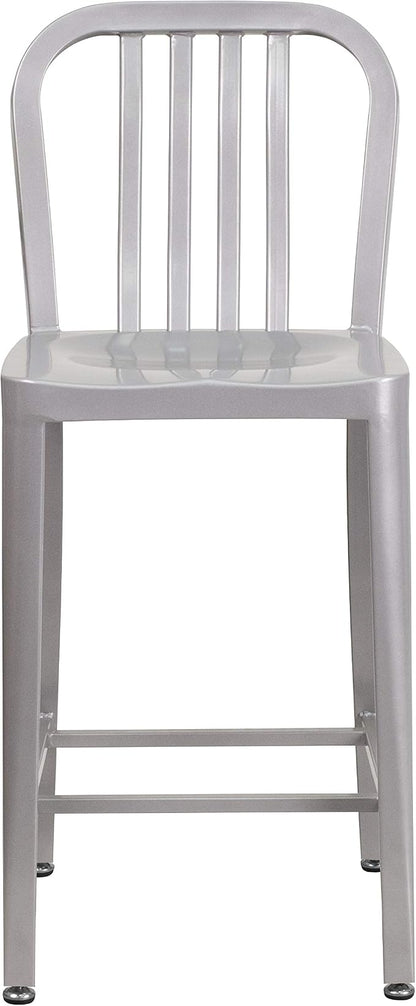 Flash Furniture Gael Commercial Grade 2 Pack 24" High Silver Metal - Image 5