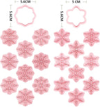 9pcs Christmas Cookie Cutter Set Snowflake Cookie Cutters with Plunger Stamps Biscuit Mold 3D Snowflake Cookie Molds Cake Baking Fondant Cutter Christmas Party DIY Cookie Decorating Supplies (A)