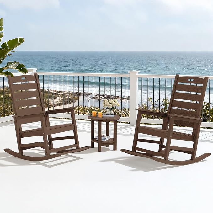 SERWALL Outdoor Rocking Chair Set of 2, Oversized Rocking Chair - Image 10