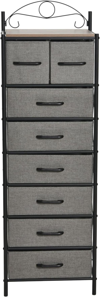 Household Essentials Ashwood & Iron Eight-Drawer Dresser Tower - Image 4