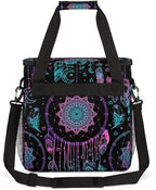 Dreamcatcher Feather Coffee Maker Carring Bag Travel Carrying Storage Tote Bag Compatible with Keurig K-Mini or K-Mini Plus Portable Single Serve Coffee Brewer Case with Pockets for K-cup Pods