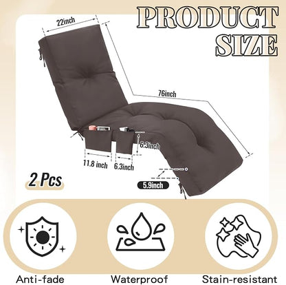 Kigley Outdoor Chaise Lounge Cushions - Image 2