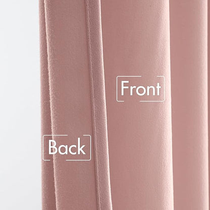 MIULEE Light Pink Velvet Curtains 52x84 inches Luxury Blackout Curtains | - Image 6
