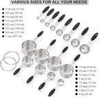 Measuring Cups & Spoons Set of 16, Wildone Stainless Steel Measuring Cups and Measuring Spoons with Black Silicone Handle, Including 8 Nesting Cups, 8 Spoons, for Dry and Liquid Ingredient