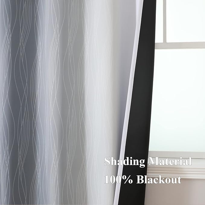 Gray and Greyish White Ombre Blackout Curtains - Image 5