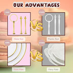 PinCute Cupcake Stand Holder - 3 Tier Cup Cake Dessert Tower, Plastic Tiered Serving Tray&Metal Rod for Birthday Party, Baby Shower and More