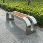 LITFAD Outdoor Indoor Bench Stainless Steel Metal Park Bench by LITFAD