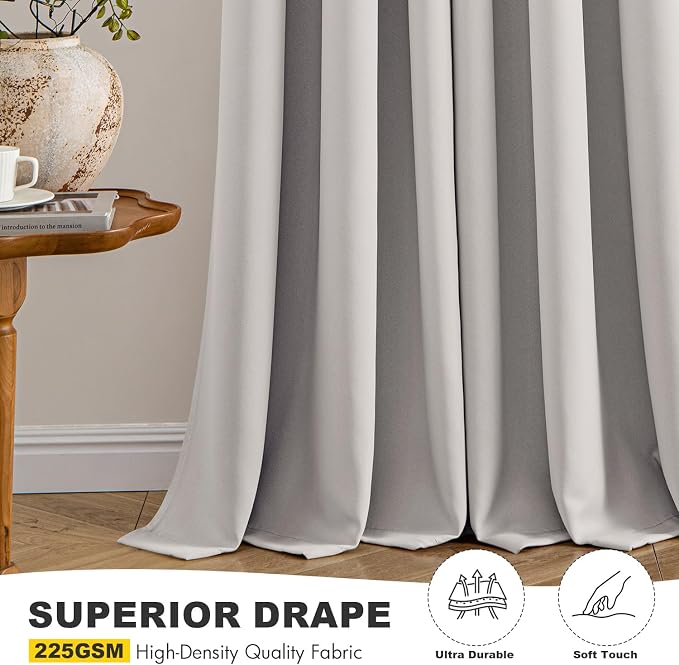 MIULEE Blackout Curtains for Bedroom 2 Panels 40 x 45 Inch Long Cobblestone | - Image 5