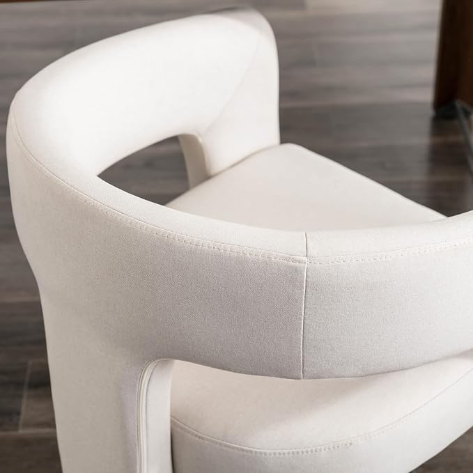 BESTANO Modern Linen Fabric Upholstered Dining Chairs - Image 6