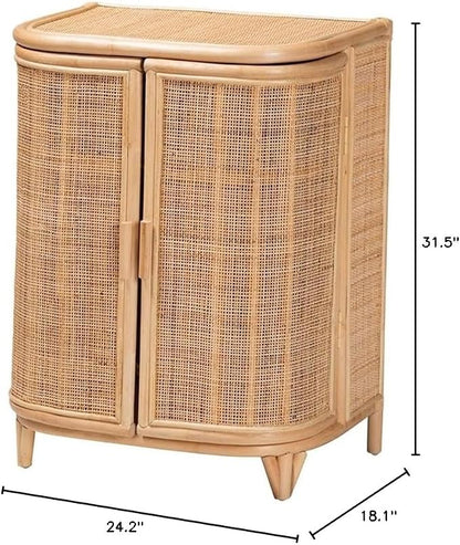 bali & pari Yanka Bohemian Natural Rattan Storage Cabinet - Image 3