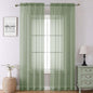 Sage Green Sheer Curtains 90 Inches Long 2 Pcs, Modern Solid Voile Light by Lecloud