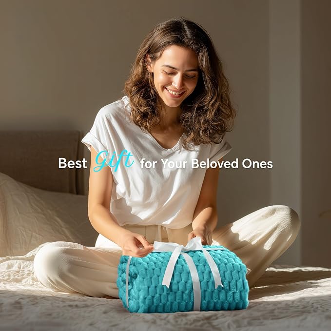 BEDELITE Teal Large Throw Blanket - Image 2