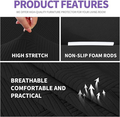 ZNSAYOTX Oversized Super Stretch Couch Cover, New Striped Sofa Covers - Image 4