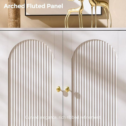 IFBUY Modern Sideboard Buffet Cabinet, 123.5" W Fluted Arched Buffet Cabinet - Image 4