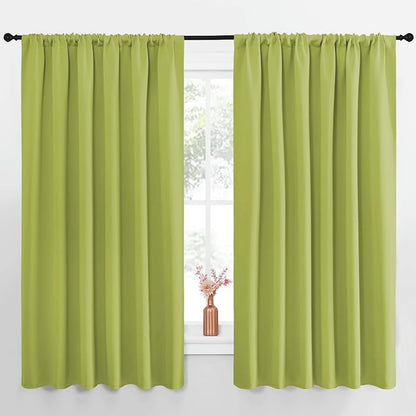 NICETOWN Blackout Curtains for Bedroom, Fresh Green, 1 Pair, 70 by 63-inch by NICETOWN