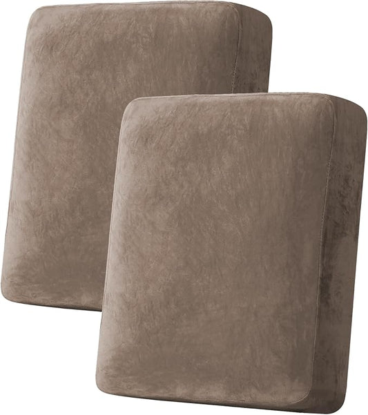H.VERSAILTEX Velvet Stretch Couch Cushion Cover Plush Cushion Slipcover by HVERSAILTEX