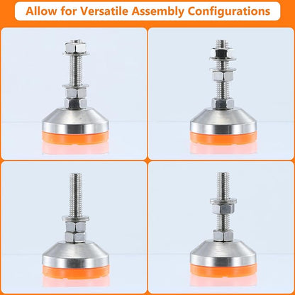 Heavy Duty 2400 lb Capacity Stainless Steel Adjustable Leveling Feet - Image 4