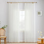 Liz Pinch Pleated Linen Curtains 95 Inches Long, Light Filtering Curtains by THREEGIRLSHOME