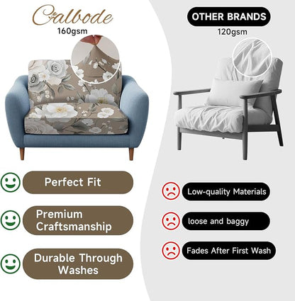 CALBODE 12Pcs Stretch Patio Cushion Cover, Vintage Floral Printed Couch & Sofa - Image 4
