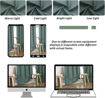 Simplebrand Dark Green Blackout Curtains - Image 8