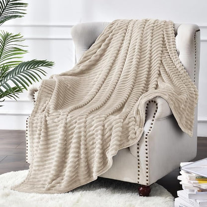 BEDELITE 3D Ribbed Jacquard Linen Blankets Queen Size - Image 3