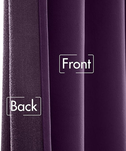 MIULEE Purple Velvet Curtains 52x90 inches Luxury Blackout Curtains | Thermal - Image 6