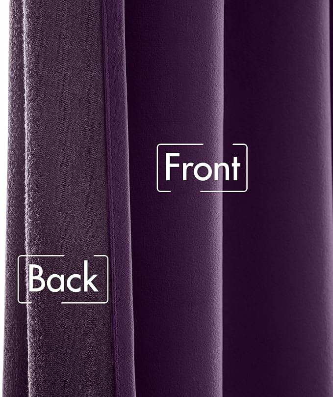 MIULEE Purple Velvet Curtains 52x84 inches Luxury Blackout Curtains | Thermal - Image 6