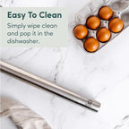 Ultra Cuisine French Rolling Pin for Baking – Use with Pizza, Cookie, and Pastry Dough, Fondant and Pie Crust – Tapered Design Bread Roller Pin, Stainless Steel 15.75-inch Large Roller Pin