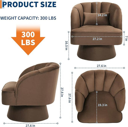 Garvee Ultra-Plush Swivel Accent Chair, 360° Barrel Lounge Chair - Image 3