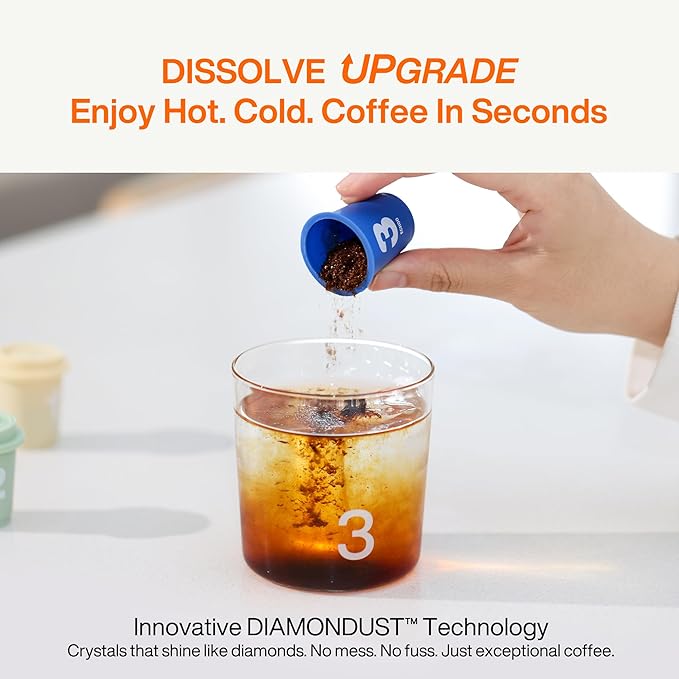 SATURNBIRD Coffee Instant Cold Brew - Light, Medium, Dark Roast Variety Pack, 6 Roast Levels (NO.1-6), 100% Arabica with DIAMONDUST Technology, 24 Single Serves Perfect for Iced Coffee