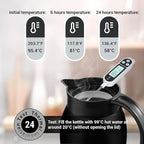 41 Oz Thermal Coffee Carafe Stainless Steel Insulated Thermos Double Wall Vacuum Flask Leak-Proof Thermos for Travel Office School Party Camping Use Black