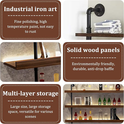 Wall Mounted Solid Wood Wine Rack, Large Wine Rack - Image 4
