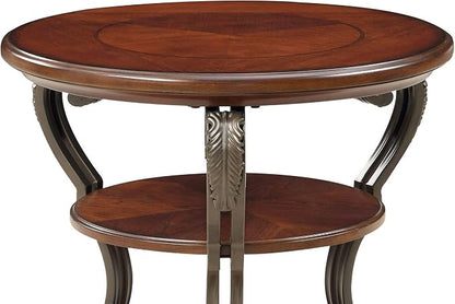 Dawn Traditional Style Brown Cherry Side Table - Image 4