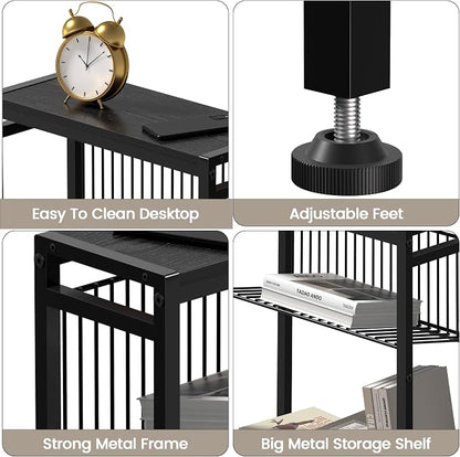 End Table Set of 2 for Small Space, 3-Tier Narrow Side Table - Image 7
