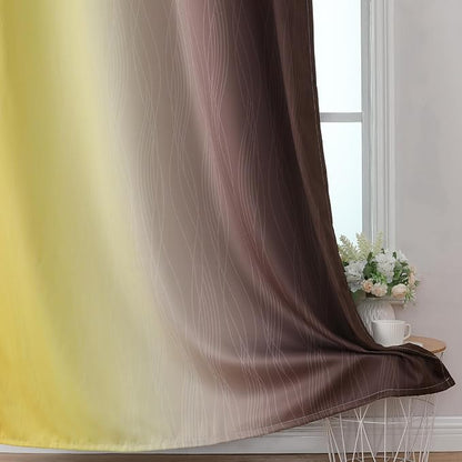 Brown and Yellow Blackout Curtains 52Wx84L Inch 2 Panels | Thermal Insulated - Image 6