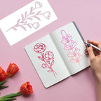 Flower Stencils for Painting on Walls Flower Stencil Floral Stencils for Crafts Paper Canvas Wood Decor